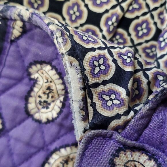 Vera Bradley Quilted Purple Paisley Carry All Shoulder Bag - Picture 13 of 15